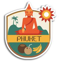 2 x 10cm Phuket Thailand Travel Vinyl Stickers - Sticker Laptop Luggage #19533 (10cm Tall)