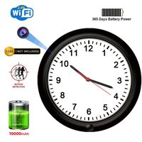 SDETER Hidden Camera, 1080P WiFi Spy Wall Clock Camera Rechargeable Battery Powered Adjustable Lens Wireless Camera Motion Detection Push Alarm Loop Recording for Home Security