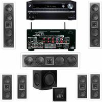 Klipsch KL-6504-THX(3 Speaker) In-Wall 7.1-SW-310 Onkyo TX-NR838 7.2 Channel Network- White