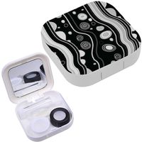Portable Contact Lens Case Box Travel Kit Mirror + Bottle + Tweezers Container Holder [ Original ]