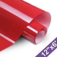 ARHIKY Iron on Heat Transfer Vinyl Roll HTV (12"x6',Red)