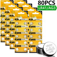 Homesprit (80PCs) Tianqiu AG3 LR41 SR41 L736 392 384 192 Battery 1.5V Button Cell Battery