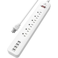 Witeem Surge Protector Smart Power Strip with 4 USB Charging Ports, 6 Power Outlets 6 Foot Power Cord, White
