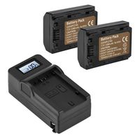 Green Extreme 2 Pack Replacement Sony NP-FZ100 Battery 2280mAh and Smart Compact Charger with LCD Display for Sony Alpha 9, A9, Alpha 9R, A9R, Alpha 9S, A7RIII, A7R3, a7 III Camera