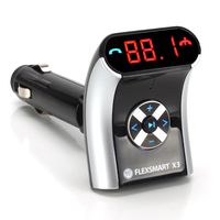 GOgroove FlexSMART X3 Mini Bluetooth FM Transmitter with Hands-free Calling , Audio Playback and USB Charging - Works with Apple iPhone , Android , Tablets , MP3 Players and more Bluetooth Devices