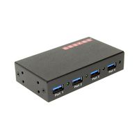 Gearmo USB 3.0 4 Port Industrial Metal Hub w/15KV ESD Protection & Mounting Brackets