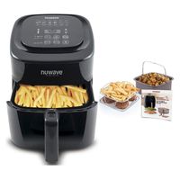 NuWave Brio Black 6 Quart Digital Air Fryer with 3 Piece Gourmet Accessory Kit