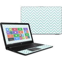 MightySkins Skin Compatible with HP 15t Laptop 15.6" (2017) - Aqua Chevron | Protective, Durable, and Unique Vinyl Decal wrap Cover | Easy to Apply, Remove, and Change Styles | Made in The USA