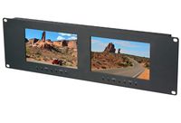 Delvcam Dual 7" 3RU IPS LED Rackmount Monitor, 800x480, VGA/DVI/Composite