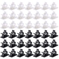 60 Pieces Cable Clamps, Viaky Adjustable Cable Clip Strong Adhesive Cable Management Drop Wire Holder Car Cable Organizer Desk Wall Cord Clips(Black&White)