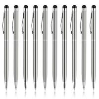 UROPHYLLA Stylus Pen, Stylus Pens for Touch Screens, 2 in 1 Capacitive Stylus Ballpoint Pen Stylus for iPad, Tablet, iPhone, Kindle, Samsung and Other Touch Screen Devices (Silver-10Pack)