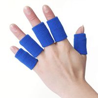 10Pcs Athletics Stretchy Finger Protector Sleeves Thumb Brace Support Arthritis Sports Aid for Basketball, Tennis, Baseball, Volleyball, Badminton (Blue)