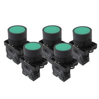 Nxtop Momentary On Off Reset Push Button Switch 1 NO N/O Green Mark Instant Button Switch, 600V, 10 Amps, ZB2-EA31, 5 x 22 mm 5PCS