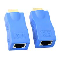 HDMI Extender,HDMI to RJ45 Network Cable Extender Converter Repeater Over Cat 5e / 6 1080p up to 30m Extender for HDTV PS4 STB 4K 2K (1 Port-30m)