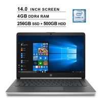 2020 Premium HP Pavilion 14 Inch Laptop (Intel Dual Core i3-8130U up to 3.4GHz, 4GB DDR4 RAM, 256GB SSD (Boot) + 500GB HDD, Intel UHD Graphics 620, Bluetooth, HDMI, Win10, Silver) (Renewed)