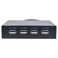 Semoic 3.5 Floppy Bay 4 Ports USB 2.0 Hub USB2.0 Front Panel Expansion Adapter Connector Bracket with 10Pin Cable for Desktop