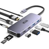 USB C HUB, ICZI 10 in 1 USB Type C to HDMI Audio Converter Dongle, RJ-45 Ethernet, USB 3.0 Type A Ports, SD/TF Slots for MacBook Pro 2018 and Samsung Dex Mode- Aluminum Body