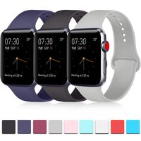 Pack 3 Compatible with Apple Watch Band 38mm 40mm 42mm 44mm, Soft Silicone Band Replacement for Apple iWatch Series 4, Series 3, Series 2, Series 1 (Navy Blue/Black/Gray, 42mm/44mm-M/L)