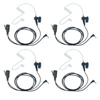 Caroo 1 Pin 2.5MM Nipple Covert Acoustic Tube Earpiece Headset with PTT Mic for Motorola Talkabout MH230R T200 T260 T460 T600 MR350R MT350R MS350R MD200TPR Walkie Talkie 2 Way Radio 4 Pack