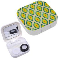 Portable Contact Lens Case Box Travel Kit Mirror + Bottle + Tweezers Container Holder [ Stylized Bird ]
