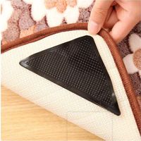 Rug Grippers Carpet Rubber Anti-Skid Pad with Triangle Black Strong Sticky Rug Double Sided Tape (Black, 8)