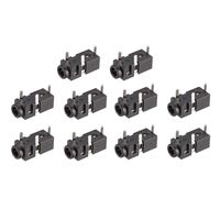 uxcell PCB Mount 2.5mm 3 Pin Socket Headphone Stereo Jack Audio Video Connector PJ208 Black 10Pcs