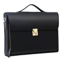 Leathario Leather Briefcase for Men Leather Laptop Bag Shoulder Messenger Bag Business Work Bag (Black-274)