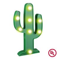 YiaMia LED Cactus Light Cute Night Table Lamp Light for Kids' Room Bedroom Gift Party Home Decorations Green