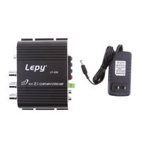 Lepy LP-838 Mini Amplifier 12V Hi-Fi Stereo Audio Amplifier Digital Power Amplifier Audio Music Player for Auto Car/Boat/Motorcycle/Home Theater/Speakers, CD/DVD/MP3 Supported - Black