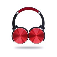 Intera Noise Cancelling Bluetooth Headphones, Foldable HiFi Stereo Wireless Over Ear Headset, Rechargeable Wireless and Wired Headphones with Built-in Microphone for iPhone, Samsung, iPad (Black Red)