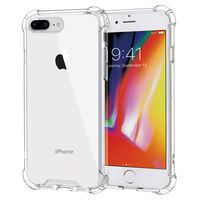 MoKo Cover Compatible for iPhone 7 Plus Case/iPhone 8 Plus Case, Reinforced Corners TPU Bumper Cushion + Hybrid Rugged Transparent Panel Cover for Apple iPhone 7 Plus / 8 Plus - Crystal Clear