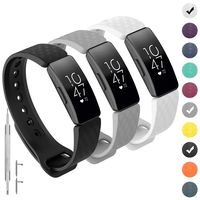GVFM Compatible with Fitbit Inspire/Inspire HR Bands, Adjustable Soft Silicone Bracelet Accessories Sport Strap for Women Men Wristbands (Large: 6.7-8.1 inch, Black, White and Gray)