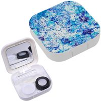 Portable Contact Lens Case Box Travel Kit Mirror + Bottle + Tweezers Container Holder [ Watercolor ]