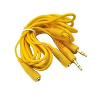 2 Plugs 2 Jacks Microphone Audio Extension Cord 3.5mm Cable for Computer Gaming Headphone Headset (4.9 Foot,150cm, Yellow)