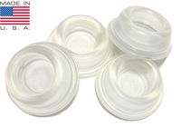 Rubber Door Stopper Bumpers (Pack of 4) Clear - Made in USA - Self-Adhesive Wall Protectors. Prevent Damage to Walls from Door Knobs Handles, Guard and Shield