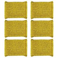 NYKKOLA Dish Wash Sponge，Cleaning Scrub Sponge，Multi-Use Heavy Duty Scrub Sponge, Kitchen Sponge - 6 Packs(Gold)