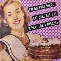 Eat Cake Diet 2-ply Cocktail Beverage Paper Napkins, 24 ct