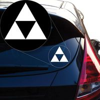 Yoonek Graphics Zelda Triforce Vinyl Decal Sticker for Car Window, Laptop and More. # 922 (6" x 6.9", White)