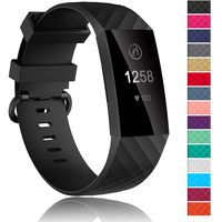 Velavior Waterproof Bands for Fitbit Charge 3 / Charge3 SE, Replacement Wristbands for Women Men Small Large (Black, Large)