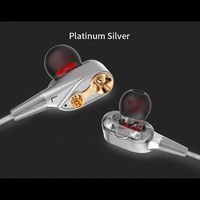 Yuniroom QKZ CK8 Earbuds Earphone Sports Waterproof Earphone Headset Super Bass in-Ear Earphones with Mic 3.5mm HiFi Gold Plated Earphone (Color : Silver)
