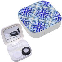 Portable Contact Lens Case Box Travel Kit Mirror + Bottle + Tweezers Container Holder [ Tribal ]