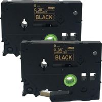 NEOUZA 2PK Compatible for Brother P-Touch Laminated Tze Tz Label Tape Cartridge 9mm x 8m (TZe-324 Glod on Black)