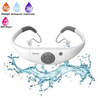 Tayogo 8GB Waterproof MP3 Player, IPX8 Swimming Waterproof Headphones Work for 6-8 Hours Underwater 3 Meters with Shuffle Feature - White