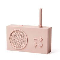 Lexon Tykho 3 FM Radio, Bluetooth Speaker, 5W, Splash Proof IPX4, Autonomy 20 Hours, Silicone Rubber Case - Pink