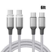 NetDot Gen11 Nylon Braided USB-C to USB-C Magnetic Fast Charging Cable Max 100W for Samsung Note 10/10 Plus,Pixel,i-Product and Other Type-c Devices (6ft/2 Pack Silver)