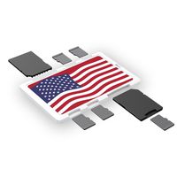 DiMeCard SD and MicroSD Memory Card Holder, White Stars/Stripes