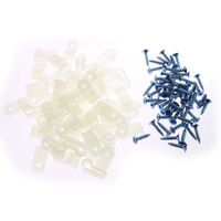 RuiLing 60PCS R-Type Wire Clip White Nylon Cable Clamp Cord Fastener Clips with 60PCS Matching Screws for Wire Management