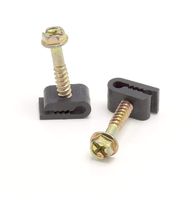 THE CIMPLE CO - Mini Wire Cable Clips, Electrical Wire Cable Clip, 1/10 in (3 mm) Screw Clip and Fastener, Black (50 Pieces per Bag)