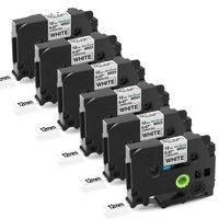 Wonfoucs Compatible Label Tape Replacement for Brother P Touch Labe Maker Tape 12mm .47 Laminated White TZ Tape TZe-231 for Brother PTouch PTD210 PTD450 PTH110 PT-1880, 6 Pack