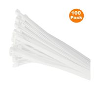 100 x White Nylon Cable Ties 200 x 4.8mm / Extra Strong Zip Tie Wraps